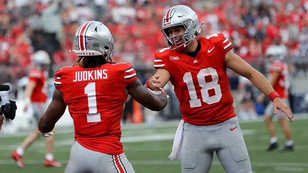 Ohio State WR Quinshon Judkins and QB Will Howard